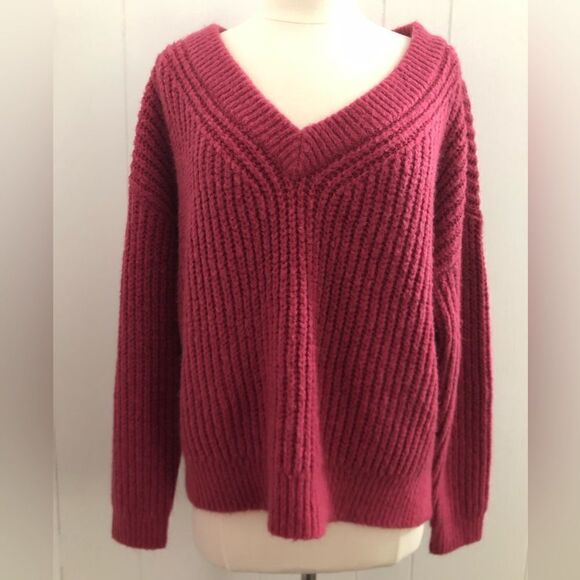 Lucky Brand Chunky Knit Sweater Mauve Pink Size Large - Picture 2 of 7